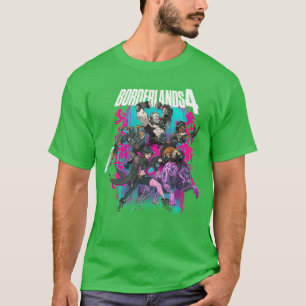 Borderlands 4 Farbige Helden Collage Graffiti Vid T-Shirt