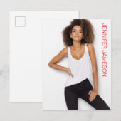 Borderless Actor Model Talent Promo Postcard Postkarte (Vorne/Hinten)