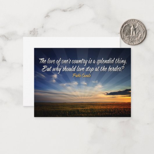 "Borderless Liebe" Inspiration Zitat Mitteilungskarte (Vorderseite/Rückseite Beispiel)