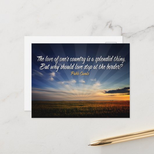 "Borderless Liebe" Inspiration Zitat Postkarte (Vorderseite/Rückseite Beispiel)