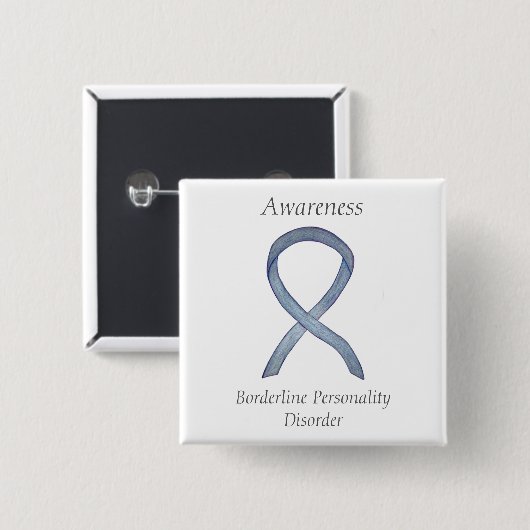Borderline Personality Disorder (BPD) Ribbon-Butto Button (Vorne & Hinten)