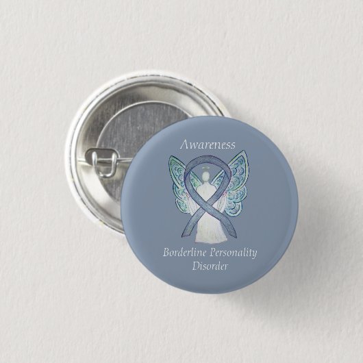 Borderline Personality Disorder (BPD) Ribbon-Butto Button (Vorne & Hinten)