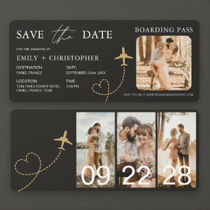 Bordkarte Flugticket Save The Date