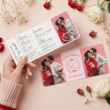 Bordkarte für das Liebesflugticket zum Valentinsta