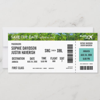 Bordkarte im Vintage-Stil Strand Save-the-Date