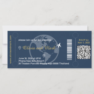 Bordkarte RSVP-Karte – Navy & Gold