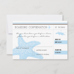 Bordkarte RSVP nach ST. THOMAS Karte