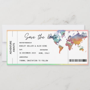 Bordkarte Ticket Save The Date Mit Foto Einladung