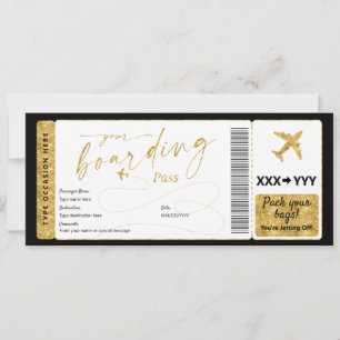 Bordkarte Überraschung Falsches Flugticket Einladung