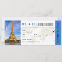 Bordkarte Überraschungsreise Flugticket