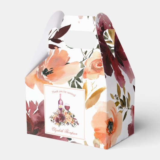 Bordo Peach Fuzz Themenwelt Junggeselinnen-Abschie Geschenkschachtel (Rückseite)