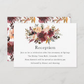 Bordo Peach Watercolor Floral Wedding Begleitkarte (Vorne/Hinten)