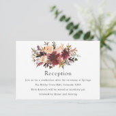 Bordo Peach Watercolor Floral Wedding Begleitkarte (Stehend Vorderseite)