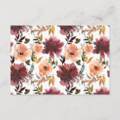 Bordo Peach Watercolor Floral Wedding Begleitkarte (Rückseite)