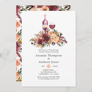 Bordo Peach Wein Verkostung Paare Dusche Einladung