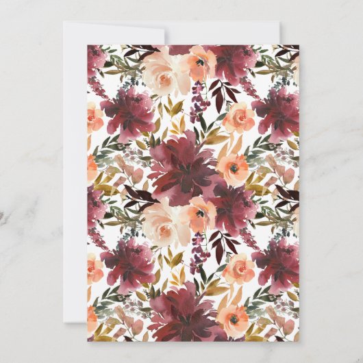 Bordo Peach Wine Degustations-Party Einladung (Rückseite)