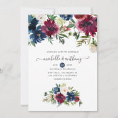 Bordo und Navy Einladung (Vorderseite)