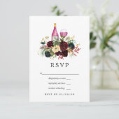 Bordo und Navy Weihnachtsfeiertage RSVP Karte (Stehend Vorderseite)