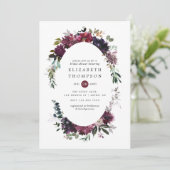 Bordo Violet Plum Brautparty Einladung (Stehend Vorderseite)