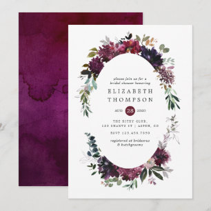 Bordo Violet Plum Brautparty Einladung