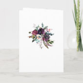 Bordo Violet Plum Watercolor Floral Wedding Programm (Rückseite)