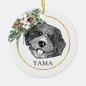 Bordoodle Dog Hand Zeichnend Personalisiert Keramik Ornament (Vorne)