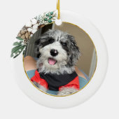 Bordoodle Dog Hand Zeichnend Personalisiert Keramik Ornament (Hinten)