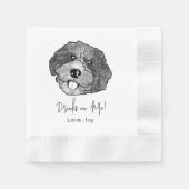 Bordoodle Dog Hand Zeichnend Personalisiert Serviette (Vorderseite)