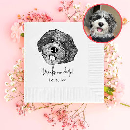 Bordoodle Dog Hand Zeichnend Personalisiert Serviette