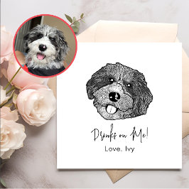 Bordoodle Dog Hand Zeichnend Personalisiert Serviette
