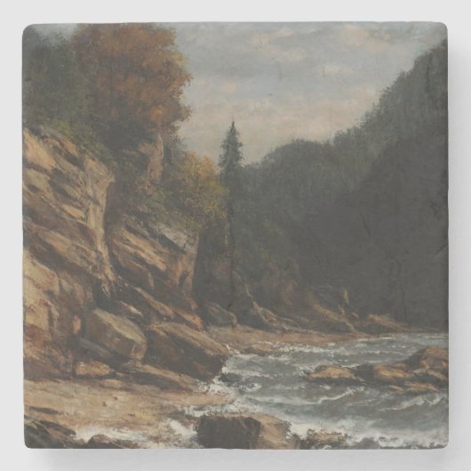 Bords du lac Léman - Gustave Courbet Steinuntersetzer (Vorderseite)