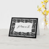 Bordure Florale Je Pense à Toi - Carte Karte (Gelbe Blume)