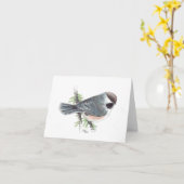 Boreal Chickadee Grußkarte Karte (Gelbe Blume)