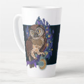 Boreal Night Tree Owl Latte Tasse (Linke Ecke)