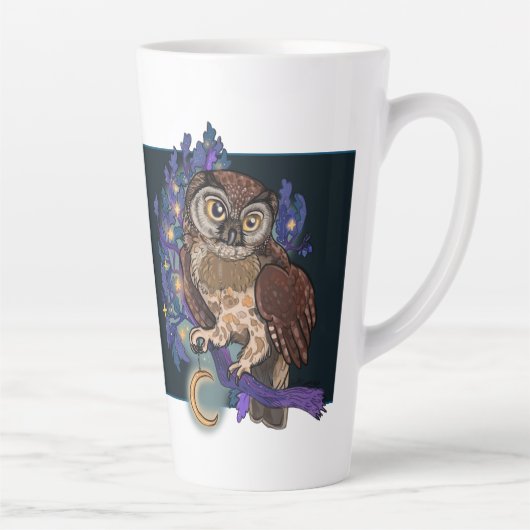Boreal Night Tree Owl Latte Tasse (Rechts)