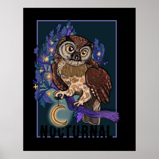 Boreal Night Tree Owl Noctural Poster (Vorne)