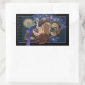 Boreal Night Tree Owl Noctural Rechteckiger Aufkleber (Tasche)