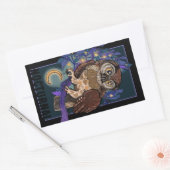 Boreal Night Tree Owl Noctural Rechteckiger Aufkleber (Umschlag)