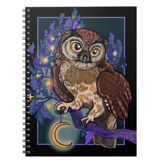Boreal Night Tree Owl Notebook Notizblock (Vorderseite)