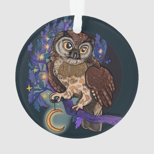Boreal Night Tree Owl Ornament (Rückseite)
