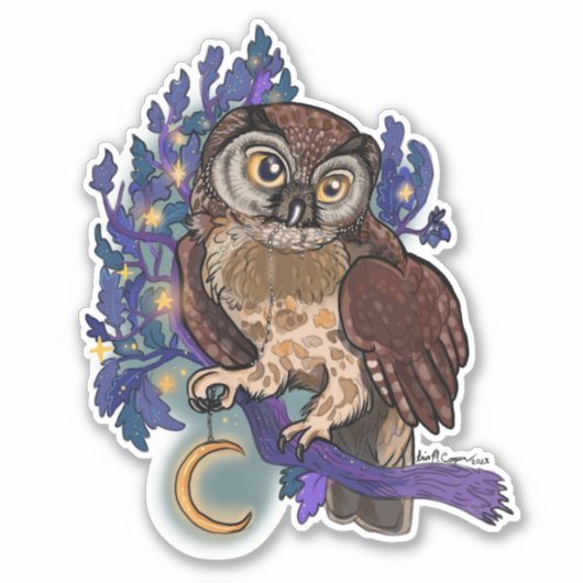 Boreal Night Tree Owl Sticker (Vorderseite)