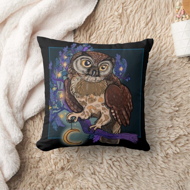 Boreal Night Tree Owl Throw Kissen (Decke)