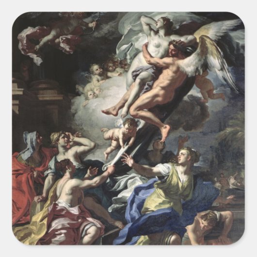 Boreas entführt Oreithyia Quadratischer Aufkleber (Vorderseite)