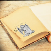 Bored Angel Girl Wood Art Briefmarke Gummistempel