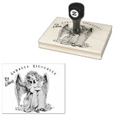 Bored Angel Girl Wood Art Briefmarke Gummistempel (Stempel)