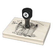 Bored Angel Girl Wood Art Briefmarke Gummistempel (Stempel)