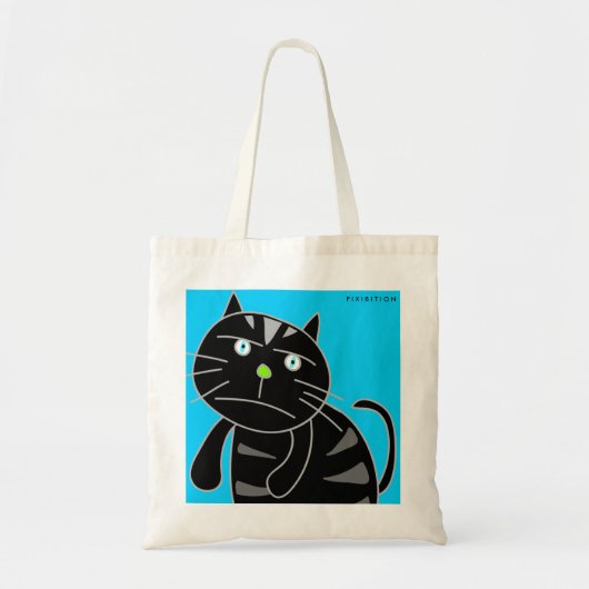 Bored Black Cat Tote Bag Tragetasche (Vorne)
