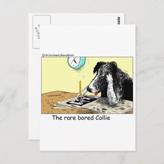 Bored Border Collie Funny gibt T-Shirts Sammlerstü Postkarte (Vorne/Hinten)