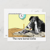 Bored Border Collie Funny gibt T-Shirts Sammlerstü Postkarte (Vorne/Hinten)