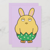 Bored Bunny Chick 02 Einladung (Vorne/Hinten)